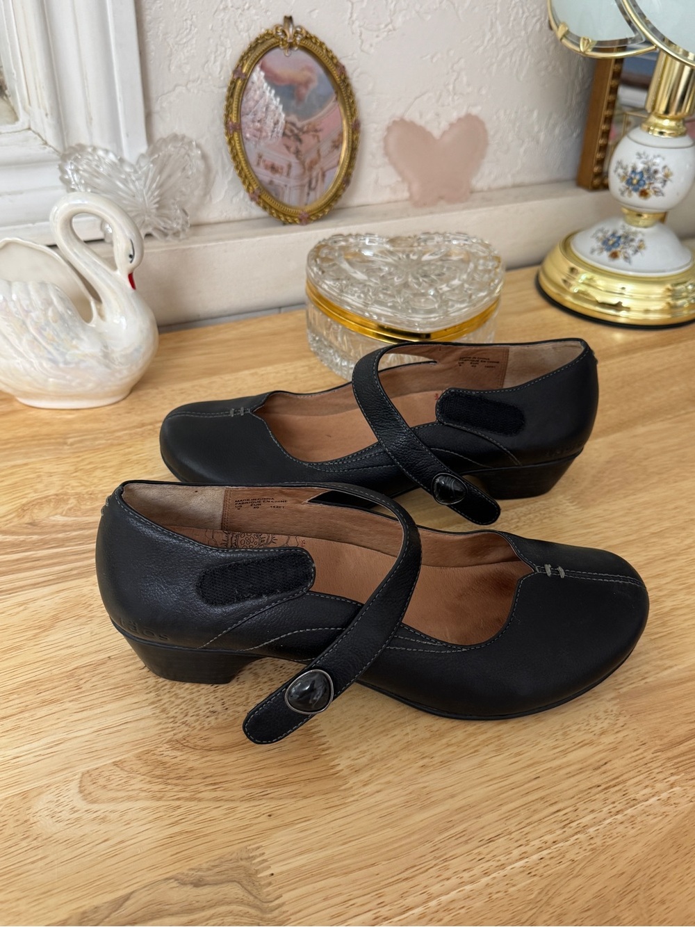 ๐ค Taos black leather Mary Jane heels size 9 comfort classic casual - Picture 10 of 16